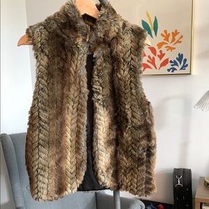Faux Fur Vest in Brown and Tan!